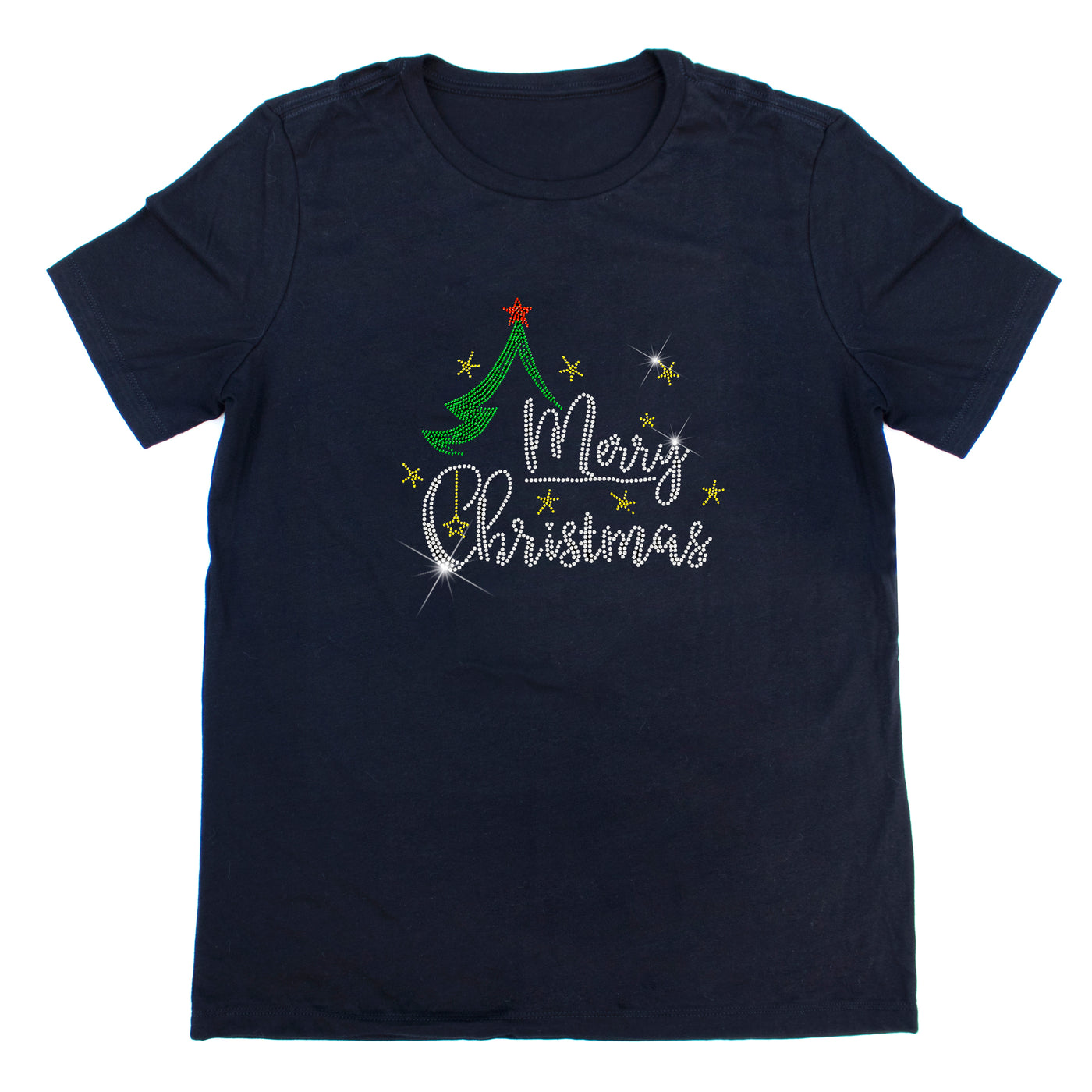 Merry Christmas with Tree Rhinestone T-Shirt | OMG Bikinis