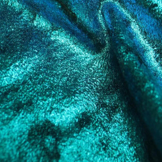 Teal Metallic Velvet | Fabric Swatches | OMG Bikinis