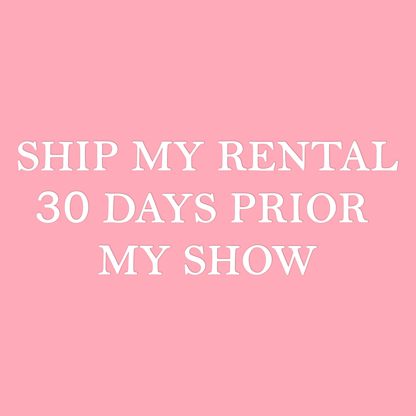 Ship My Rental 30 days prior my show | OMG Bikinis