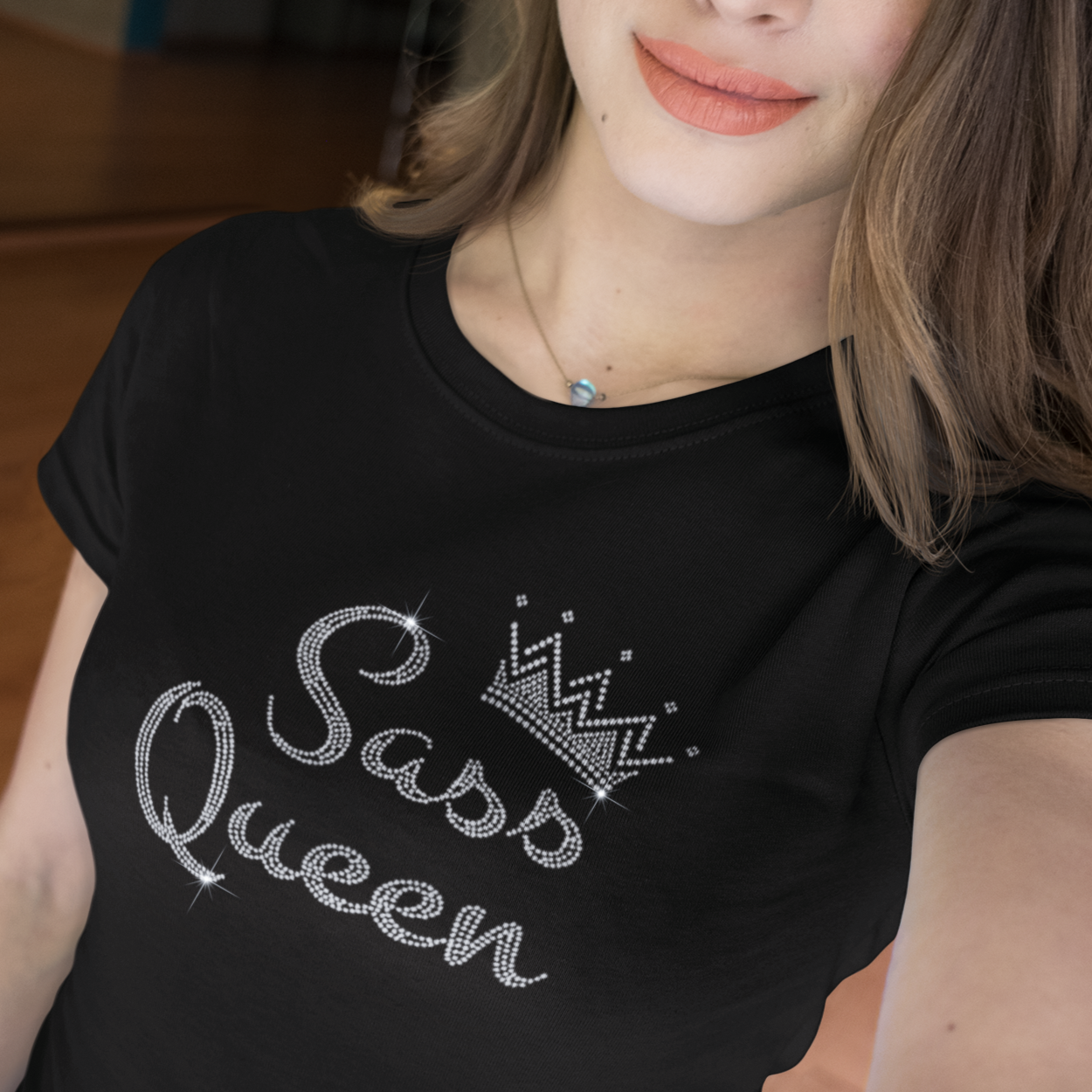 Sass Queen Rhinestone T-Shirt | OMG Bikinis