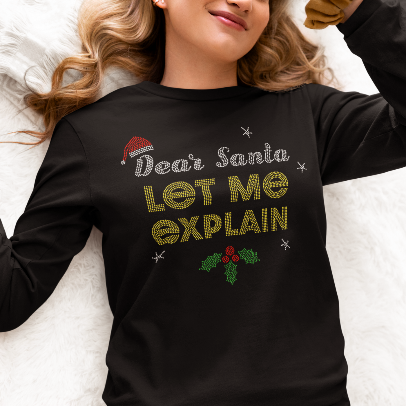 Dear Santa Let Me Explain Rhinestone T-Shirt | OMG Bikinis