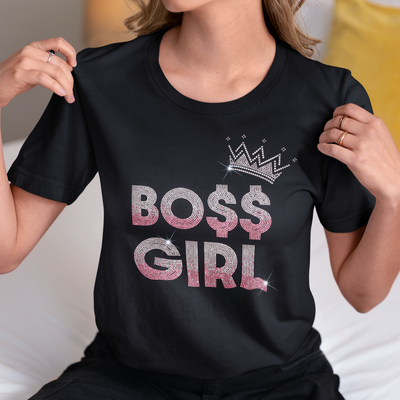 Boss Girl Rhinestone T-Shirt | OMG Bikinis