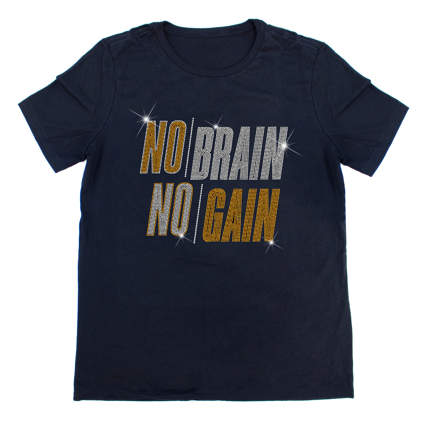 No Brain No Gain Rhinestone T-Shirt | OMG Bikinis