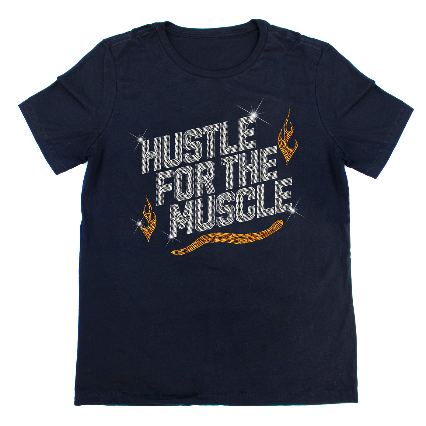 Hustle For The Muscle Rhinestone T-Shirt | OMG Bikinis