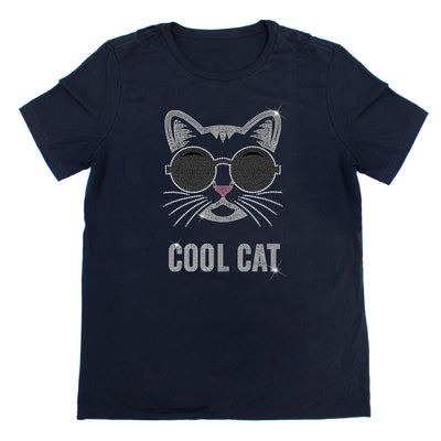 Cool Cat Rhinestone T-Shirt | OMG Bikinis