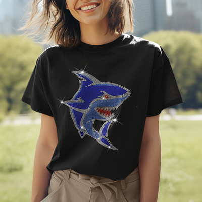 Shark Sparkle Rhinestone T-Shirt | OMG Bikinis