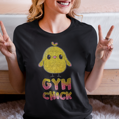 Gym Chick Rhinestone T-Shirt | OMG Bikinis