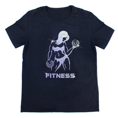 Fitness Rhinestone T-Shirt | OMG Bikinis