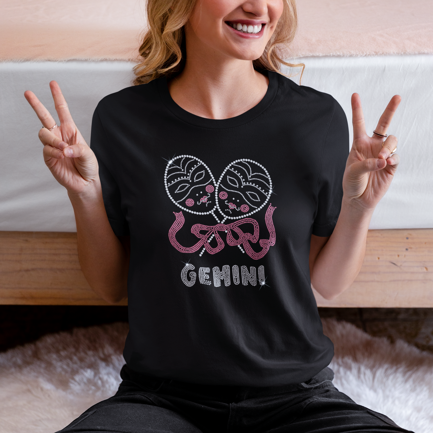 Gemini Rhinestone Zodiac T-Shirt | OMG Bikinis