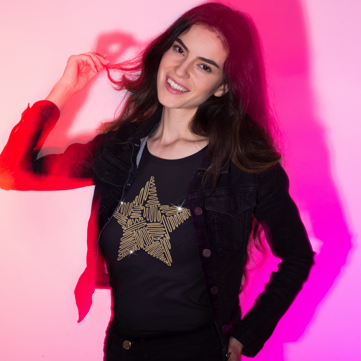 Golden Star Rhinestone T-Shirt | OMG Bikinis