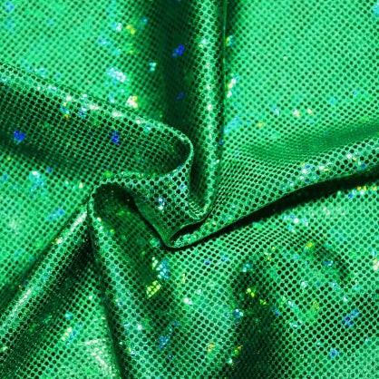 Kelly Green Holographic Cracked Ice | Fabric Swatches | OMG Bikinis