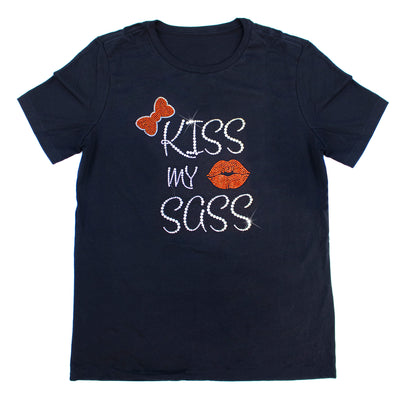 Kiss My Sass Sparkle Rhinestone T-Shirt | OMG Bikinis