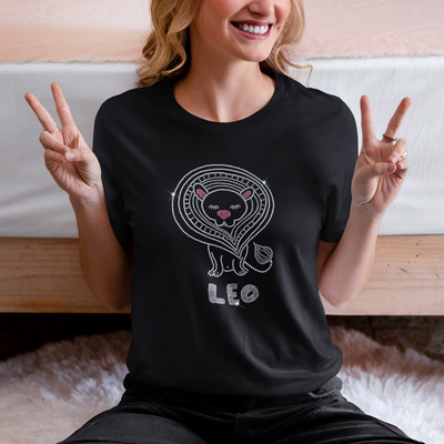 Leo Rhinestone Zodiac T-Shirt | OMG Bikinis