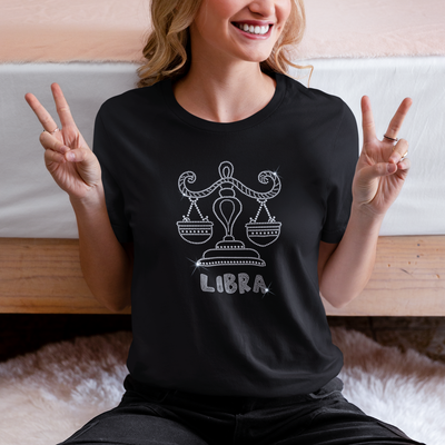 Libra Rhinestone Zodiac T-Shirt | OMG Bikinis