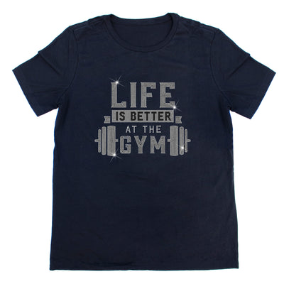 Life is Better at the Gym Rhinestone T-Shirt | OMG Bikinis