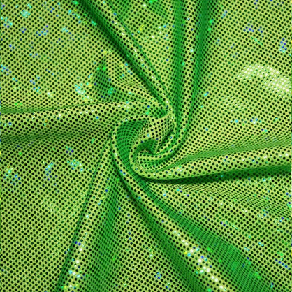 Lime Green Holographic Cracked Ice | Fabric Swatches | OMG Bikinis