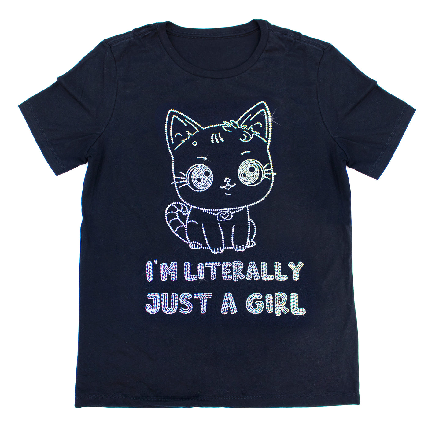 I'm Literally Just a Girl Rhinestone T-Shirt | OMG Bikinis