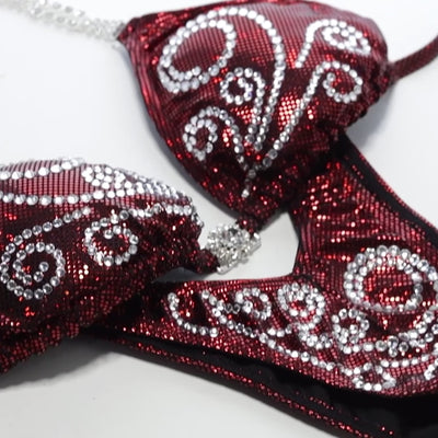 Sparkly Twirls Figure/WPD Competition Suit | Choice of Color | OMG Bikinis