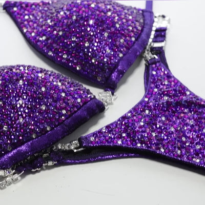 Adonica Metallic Velvet Competition Bikini | OMG Bikinis