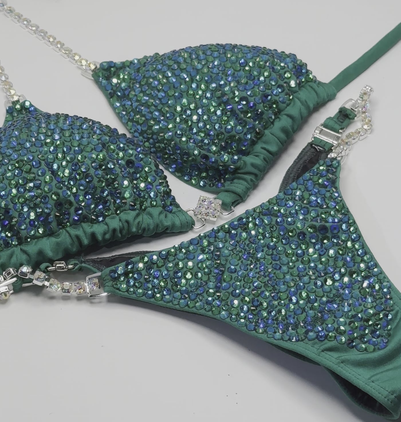 Emerald Sparkle Tricot Competition Bikini | OMG Bikinis