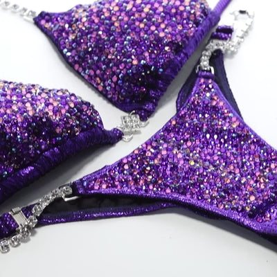 Dazzling Purple Velvet Competition Bikini | OMG Bikinis