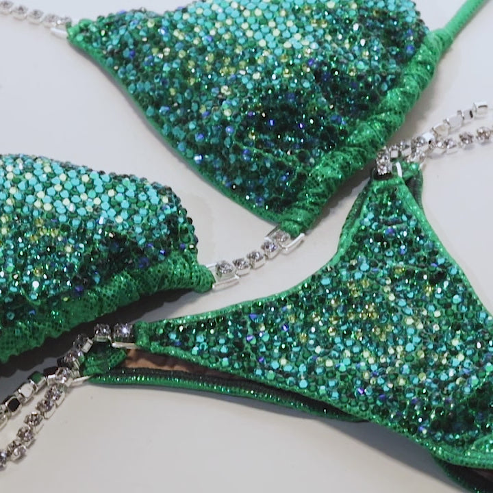 Kelly Green Gradient Competition Bikini | OMG Bikinis