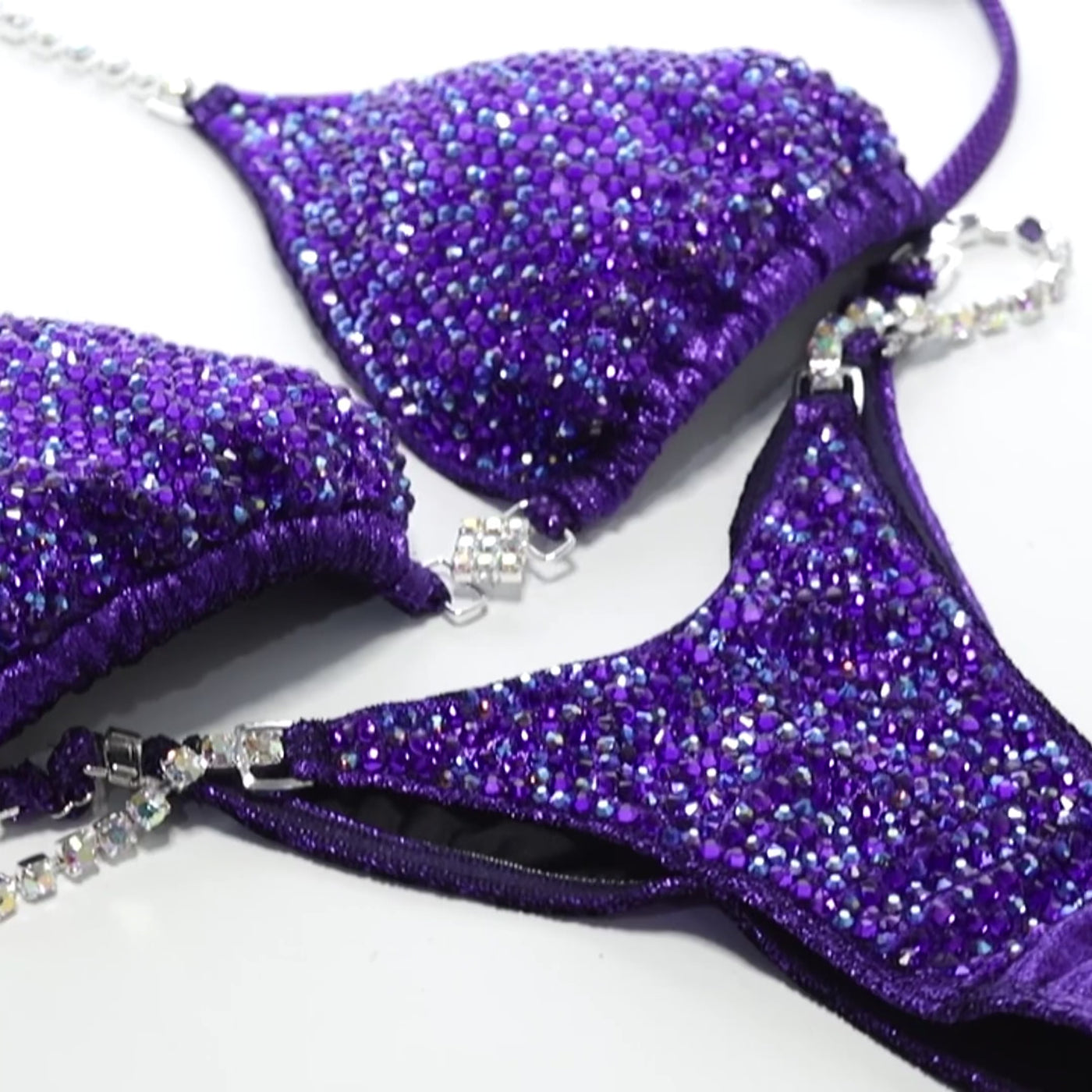 Purple Metallic Velvet Competition Bikini | OMG Bikinis