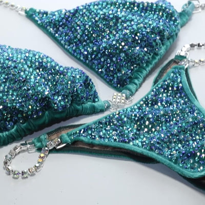 Ocean Green Velvet Competition Bikini | OMG Bikinis