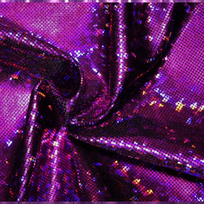 Purple Fuchsia Holographic Cracked Ice | Fabric Swatches | OMG Bikinis