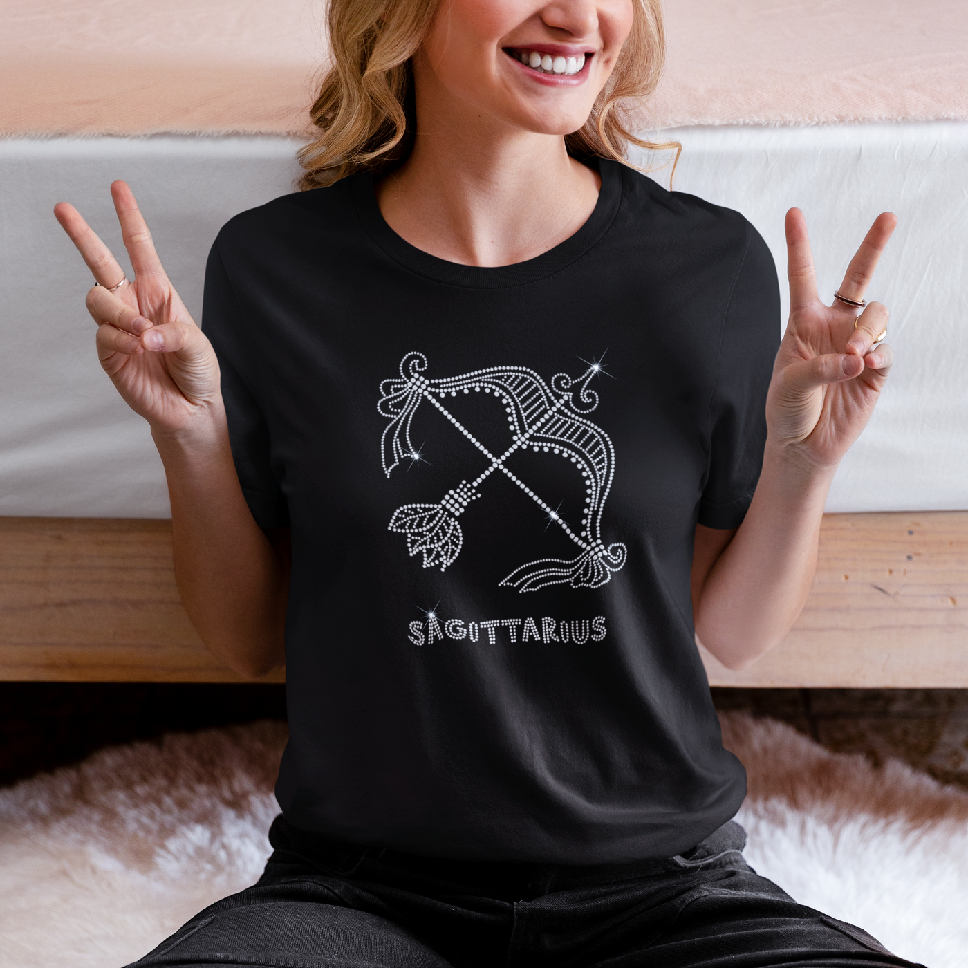 Sagittarius Rhinestone Zodiac T-Shirt | OMG Bikinis