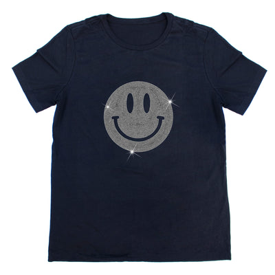 Smiley Face Sparkle Rhinestone T-Shirt | OMG Bikinis