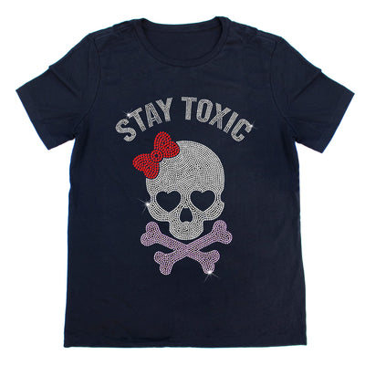 Stay Toxic Sparkle Rhinestone T-Shirt | OMG Bikinis