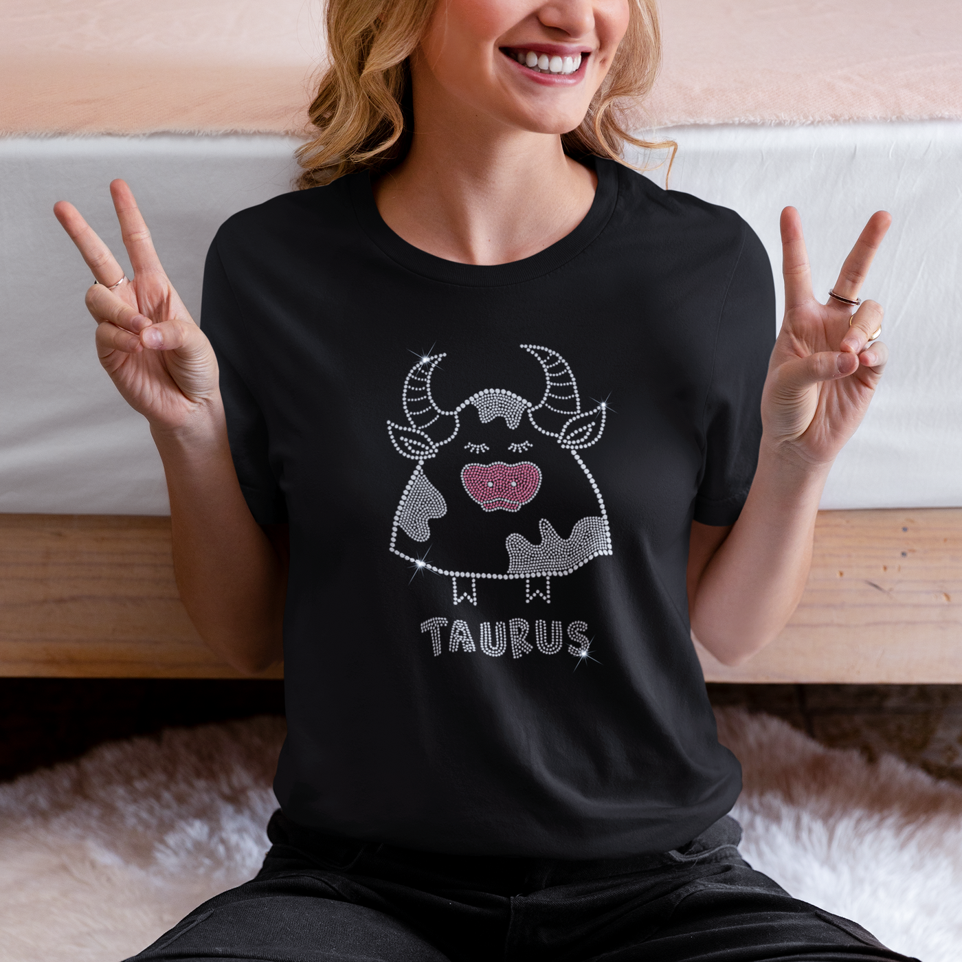 Taurus Rhinestone Zodiac T-Shirt | OMG Bikinis