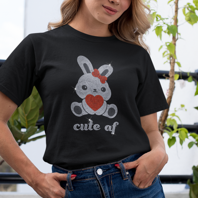 Cute AF Bunny Rhinestone T-Shirt | OMG Bikinis