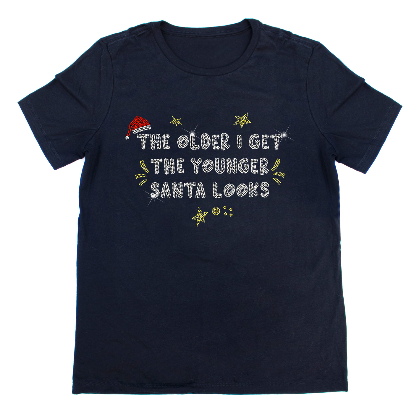 The Older I Get The Younger Santa Looks Rhinestone T-Shirt | OMG Bikinis