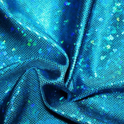 Turquoise Holographic Cracked Ice | Fabric Swatches | OMG Bikinis