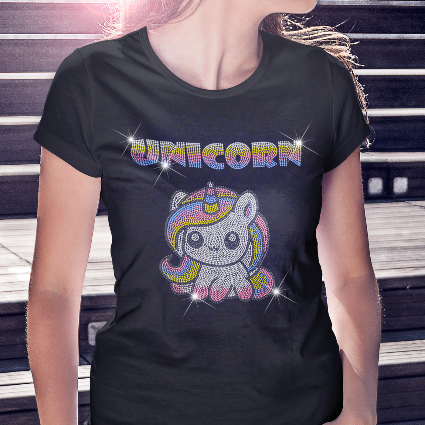 Unicorn Rhinestone T-Shirt | OMG Bikinis