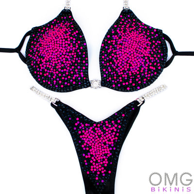 Neon Pink Wellness Competition Suit M/S | OMG Bikinis Rentals