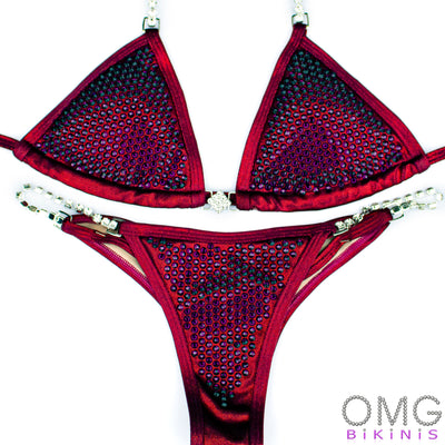 Burgundy Competition Suit | OMG Bikinis
