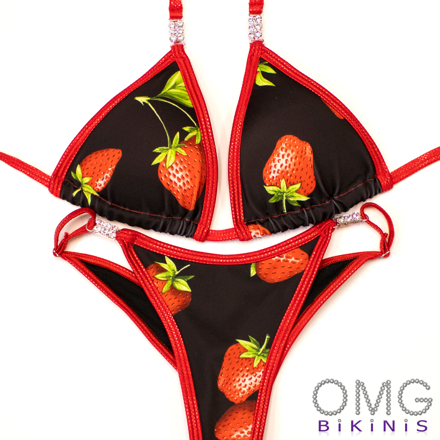 Strawberry Posing Suit  | Scrunch Butt Bikini | NPC/IFBB Practice Suit