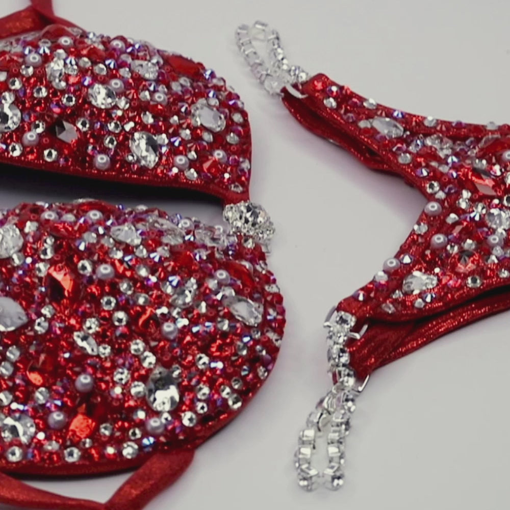 Glimmering Garnet Competition Bikini | OMG Bikinis