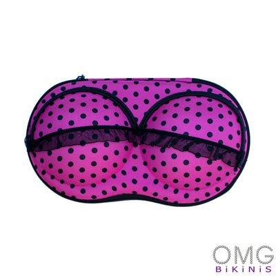 Competition Bikini Case | Bra Case | Pink Textured Polka Dots