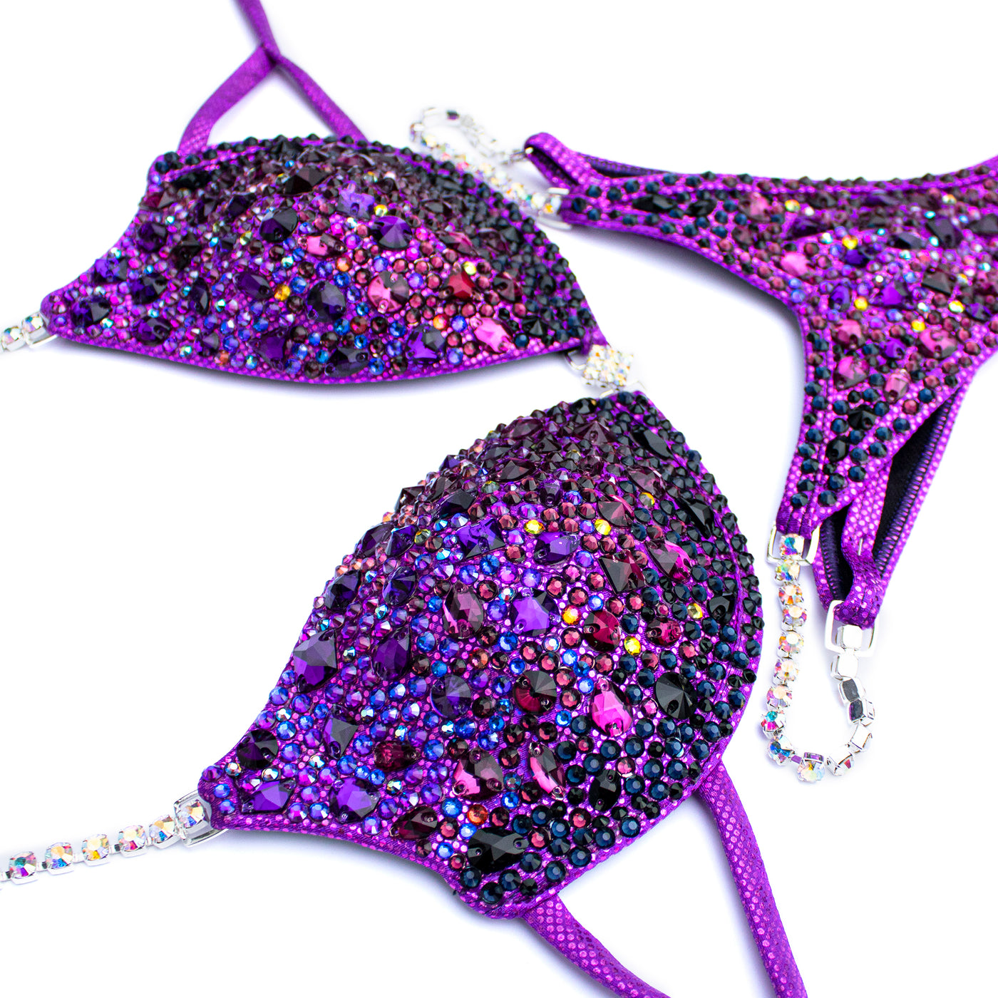 Glimmering Amethyst Wellness Competition Suit S/S | OMG Bikinis Rentals